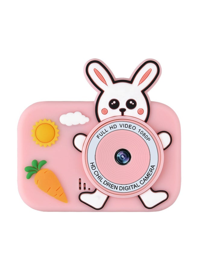 Y8 Cartoon Camera HD Children Digital Camera Cross Border Portable DSLR Camera Toy Kids Birthday Gift-Color:Rabbit HD Double Pink  - Image 1