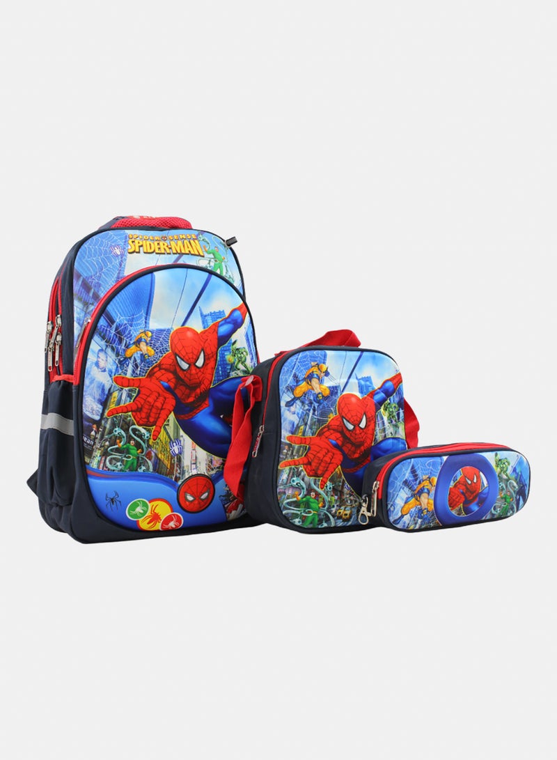 MIGO School Set Spider-Man Backpack 18 Inches – Blue & Navy - Image 1