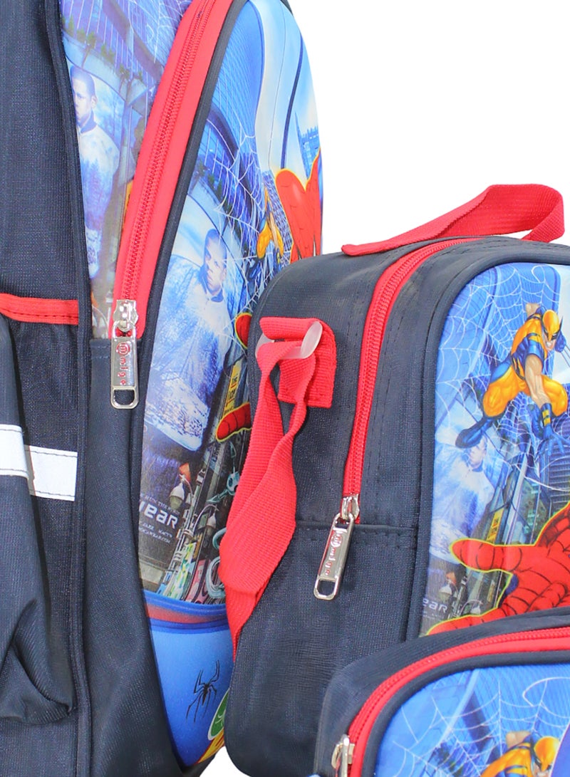 MIGO School Set Spider-Man Backpack 18 Inches – Blue & Navy - Image 3