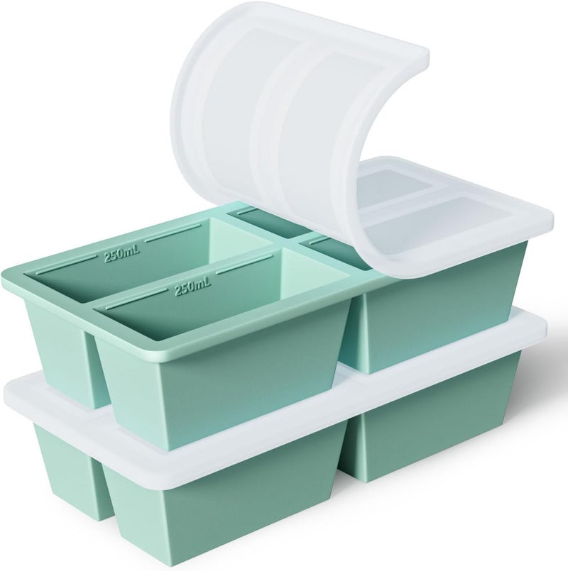 FDDAI Silicone Freezer Tray for Sauce Cube: Super Prep Freezing Tray for Souped Storage - Freeze 125mL 250mL Broth Soup Portion - Image 1