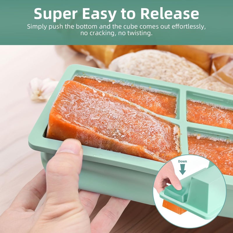 FDDAI Silicone Freezer Tray for Sauce Cube: Super Prep Freezing Tray for Souped Storage - Freeze 125mL 250mL Broth Soup Portion - Image 3