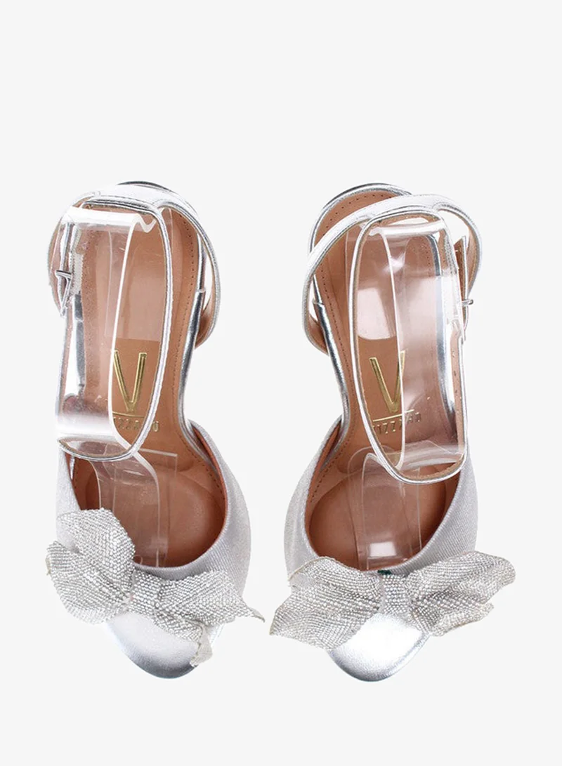 VIZZANO Silver Block Heel Sandals for Women – Stylish Ladies Heels Sandals for Everyday Wear for Women | Best Price UAE