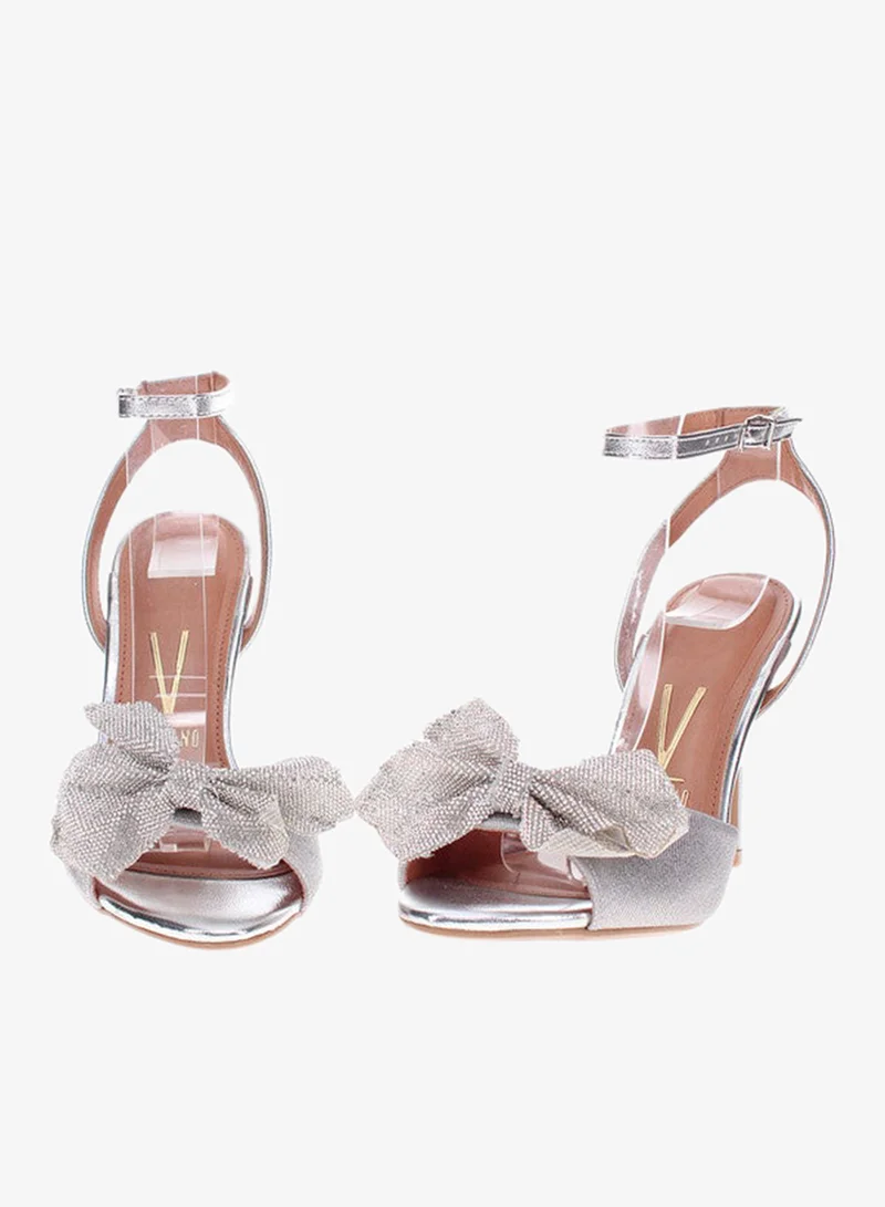 VIZZANO Silver Block Heel Sandals for Women – Stylish Ladies Heels Sandals for Everyday Wear for Women | Best Price UAE