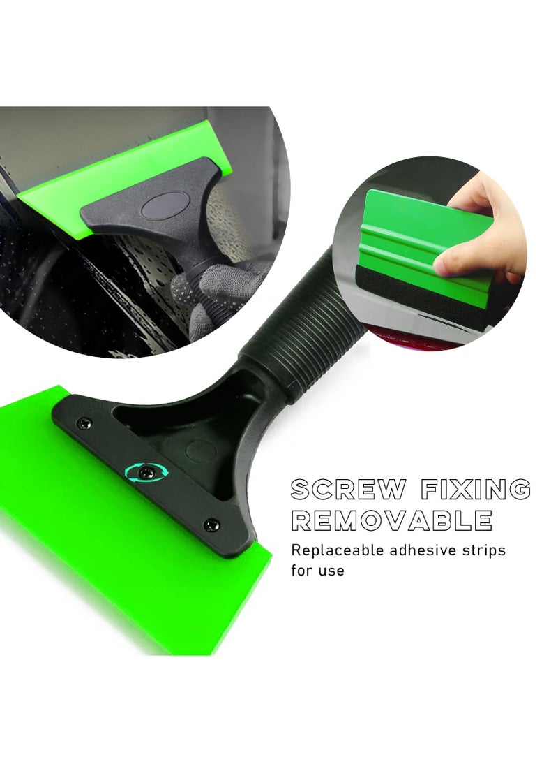 Green rubber window tone windshield scraper 13 * 18cm with handle window scraper, soft car wiper, suitable for cleaning windows, glass, mirrors, showers, and car film - Image 2