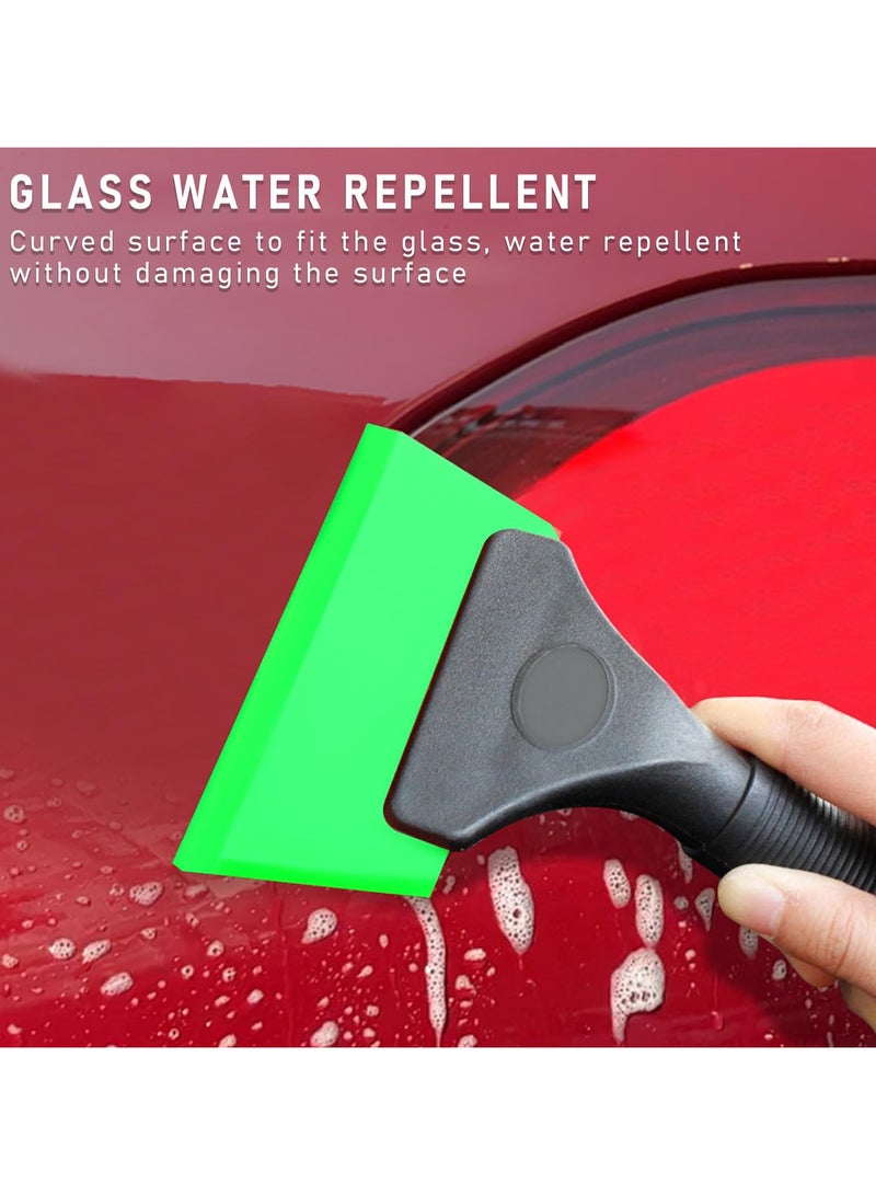 Green rubber window tone windshield scraper 13 * 18cm with handle window scraper, soft car wiper, suitable for cleaning windows, glass, mirrors, showers, and car film - Image 4