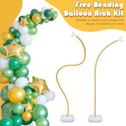 OurWarm 9.35Ft & 6Ft Gold Balloon Arch Stand, Free Bending Shape Balloon Arch Kit, Half Arch Balloon Stand with Base for Floor, Ideal for Wedding Birthday Baby Shower Graduation 4th of July Decoration - Image 4