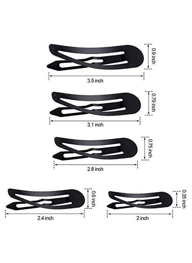 WILLBOND 40 Piece Snap Hair Clips Women Large Metal Snap Hair Clips Nonslip Clip Hair Barrettes For Women Hair Pins For Girls Hair Accessories 3.5 Inch 3.1 Inch 2.8 Inch 2.4 Inch 2 Inch (Black)  - Image 4