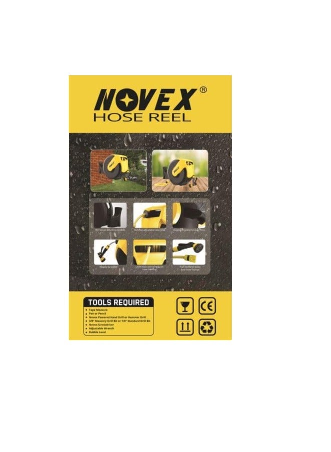 NOVEX بكرة خرطوم حديقة مع سحب تلقائي للري والغسيل - Image 2