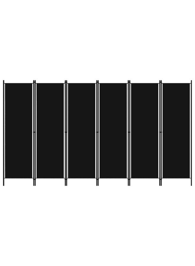 vidaxl 6-Panel Room Divider Black 300x180 cm 320730 - Image 1