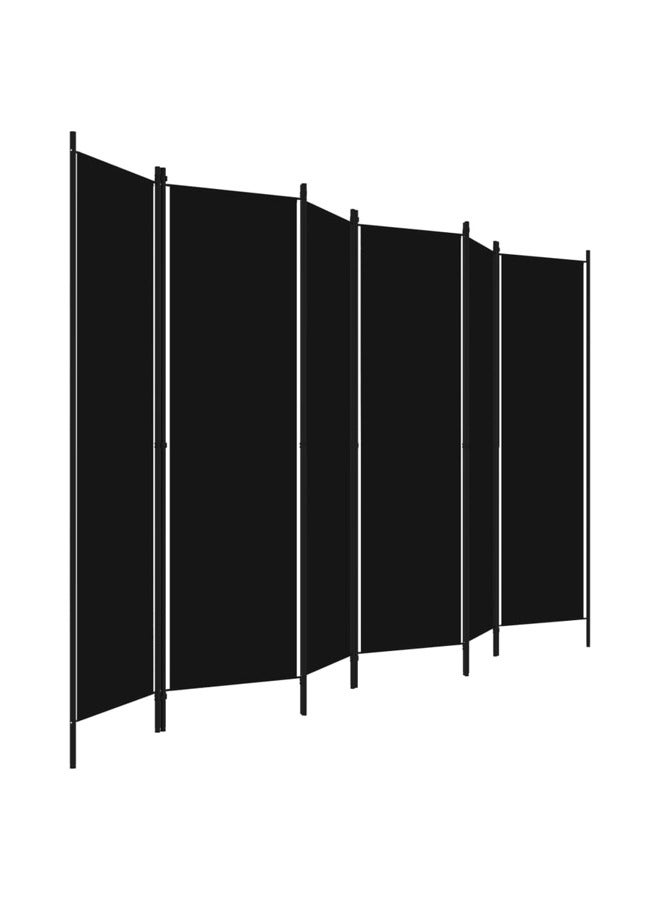 vidaxl 6-Panel Room Divider Black 300x180 cm 320730 - Image 3