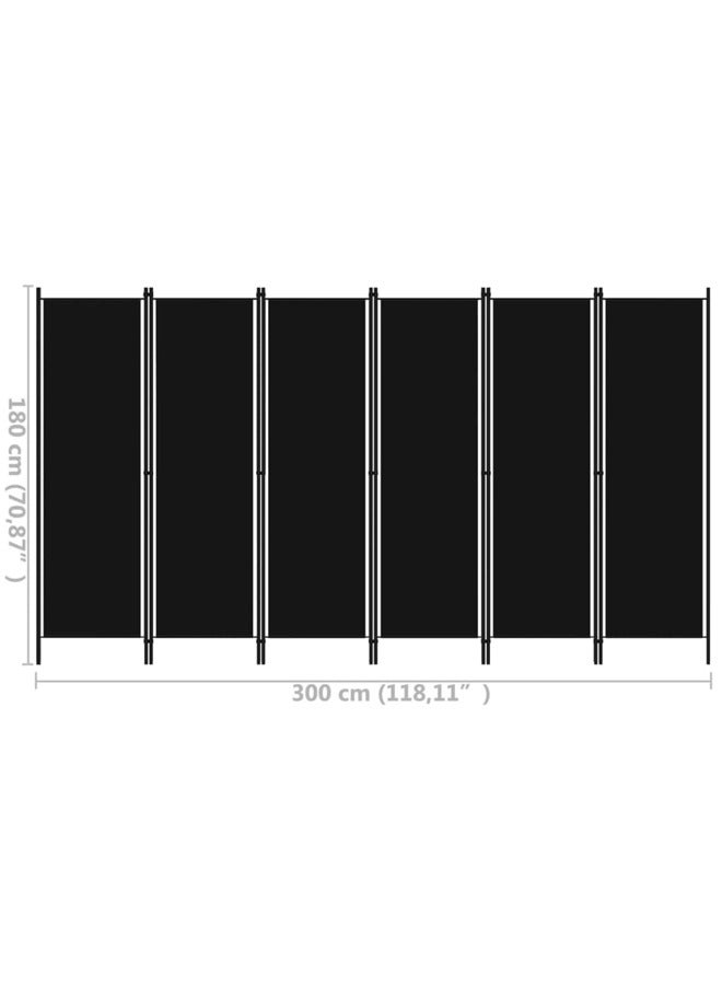 vidaxl 6-Panel Room Divider Black 300x180 cm 320730 - Image 5