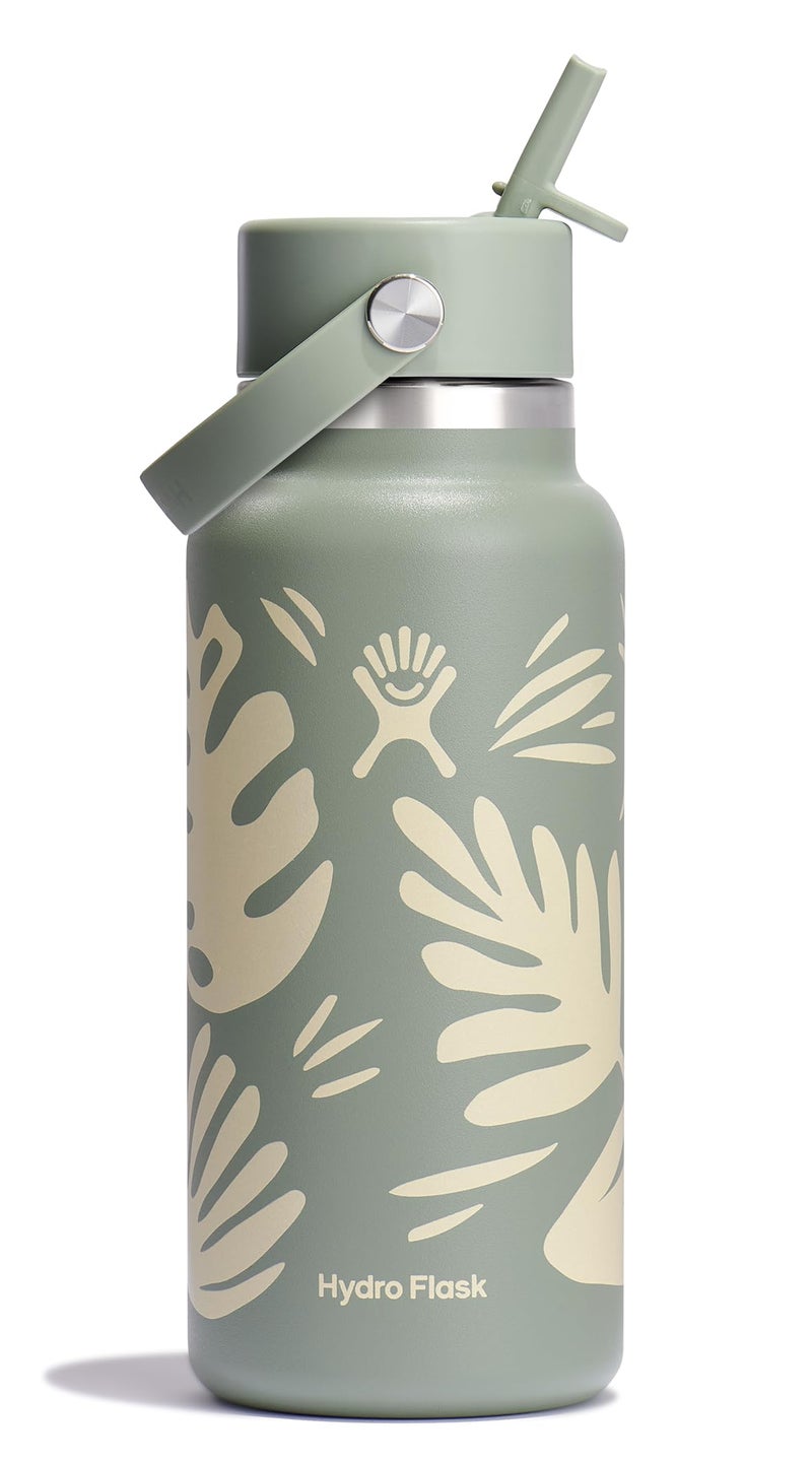 Hydro Flask 32 Oz Wide Flex Straw Cap Botanical Bliss Agave - Image 1