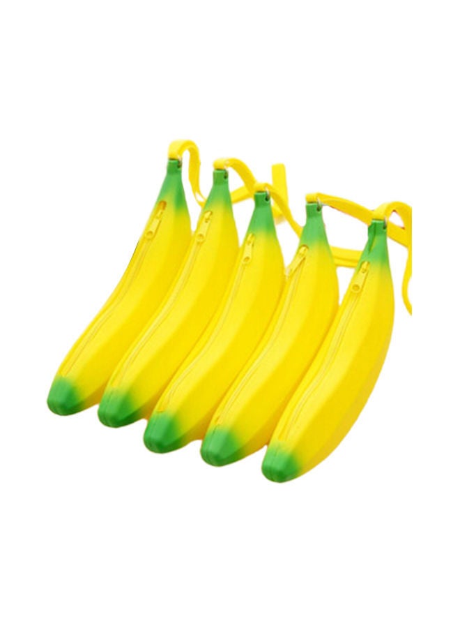NIBEMINENT 5-Piece Yellow Banana Shape Pencil Holder Set yellow