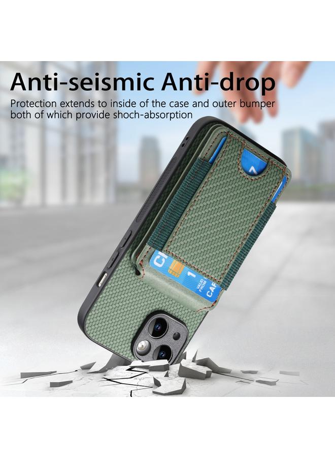 Zaboon Case For iPhone 12 Carbon Fiber Vertical Flip Wallet Stand Phone Case - Image 3