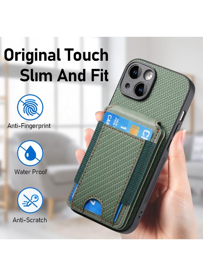 Zaboon Case For iPhone 12 Carbon Fiber Vertical Flip Wallet Stand Phone Case - Image 5