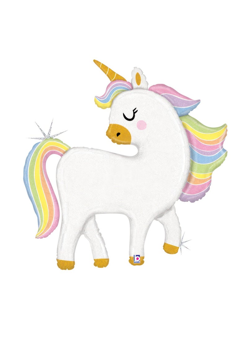 Betallic 37" Foil Balloon Glitter Pastel Unicorn - Image 1