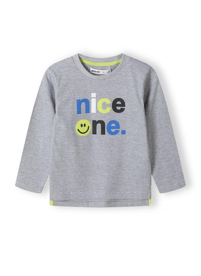 MINOTI Kids Long Sleeve Top with Front Print  - Image 1