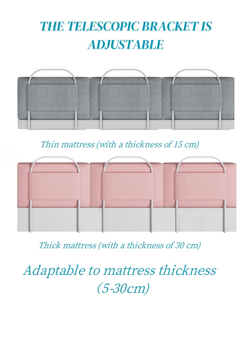 Baby Bed Rail, Bed Rail Guards Toddler Bed Protector Rail with Adjustable Heights Free Combination Anti-Fall Soft Toddler Safety Fence for Bed Universal King, Grey, 1 Pack  - Image 5