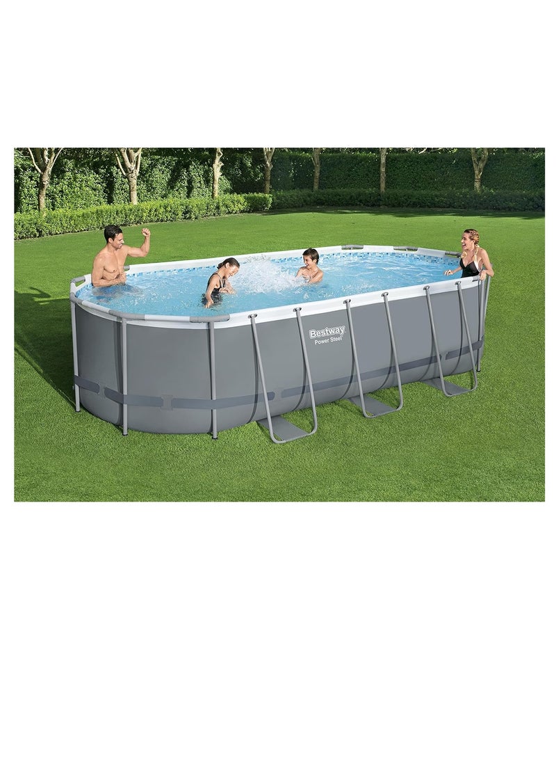 بست واي مجموعة حمام سباحة بيضاوية باور ستيل 5.49X2.74X1.22 56710 - Image 4