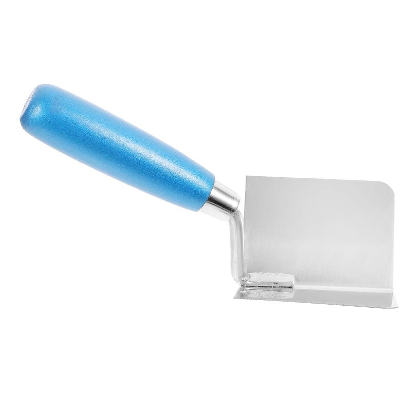 Stainless Steel Corner Trowel with Blue Handle for Drywall Plastering and Masonry - Image 2