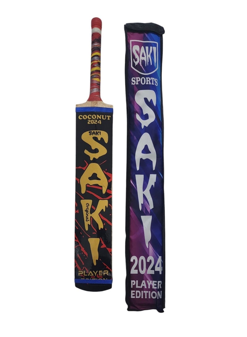 SAKI Cricket Bat for Tennis Ball with cover sports tennis ball - tape ball cricket bat with cover - Image 1