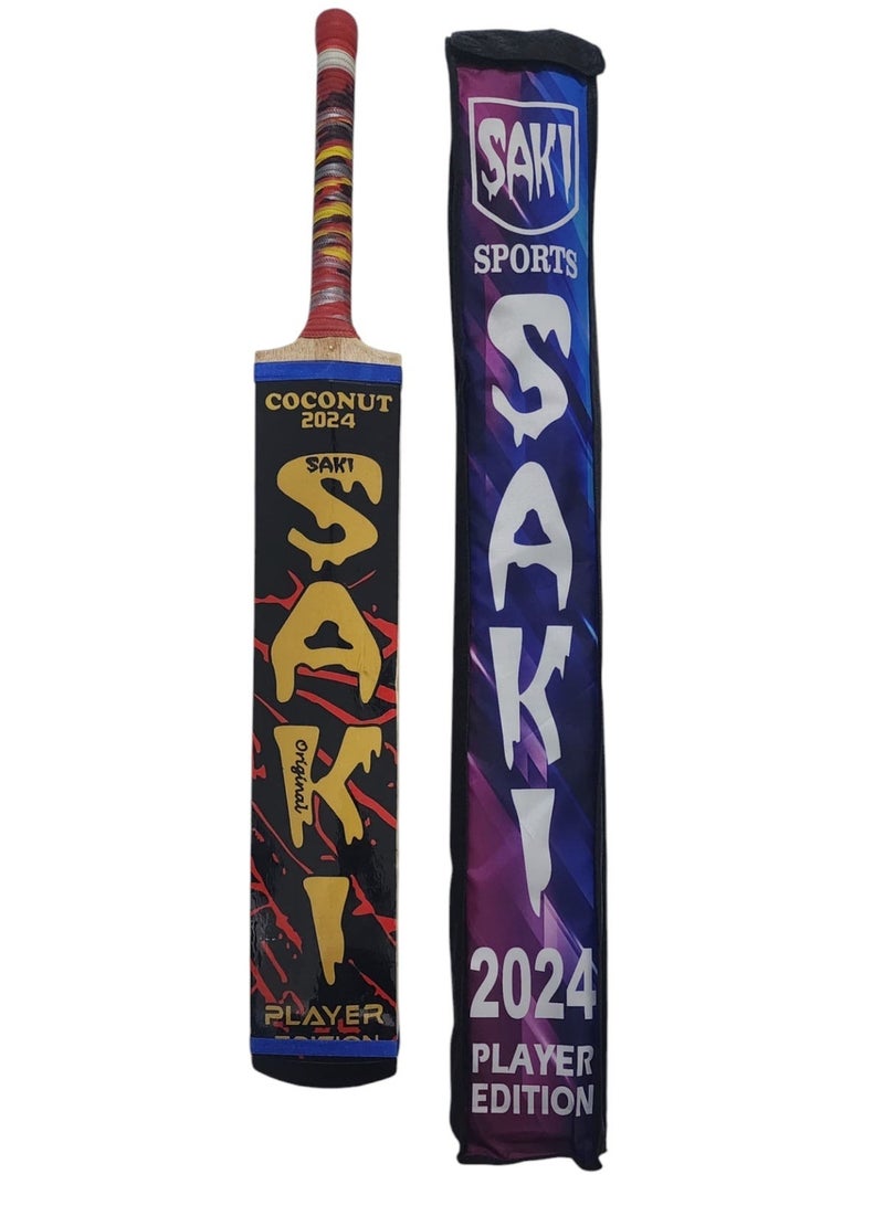 SAKI Cricket Bat for Tennis Ball with cover sports tennis ball - tape ball cricket bat with cover - Image 2