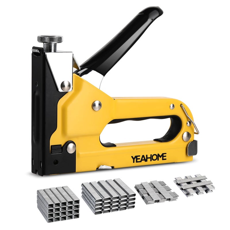 YEAHOME Upholstery Staple Gun Heavy Duty, YEAHOME 4-in-1 Stapler Gun with 4000 Staples, Manual Brad Nailer Power Adjustment Stapler Gun for Wood, Crafts, Carpentry, Decoration DIY - Image 1