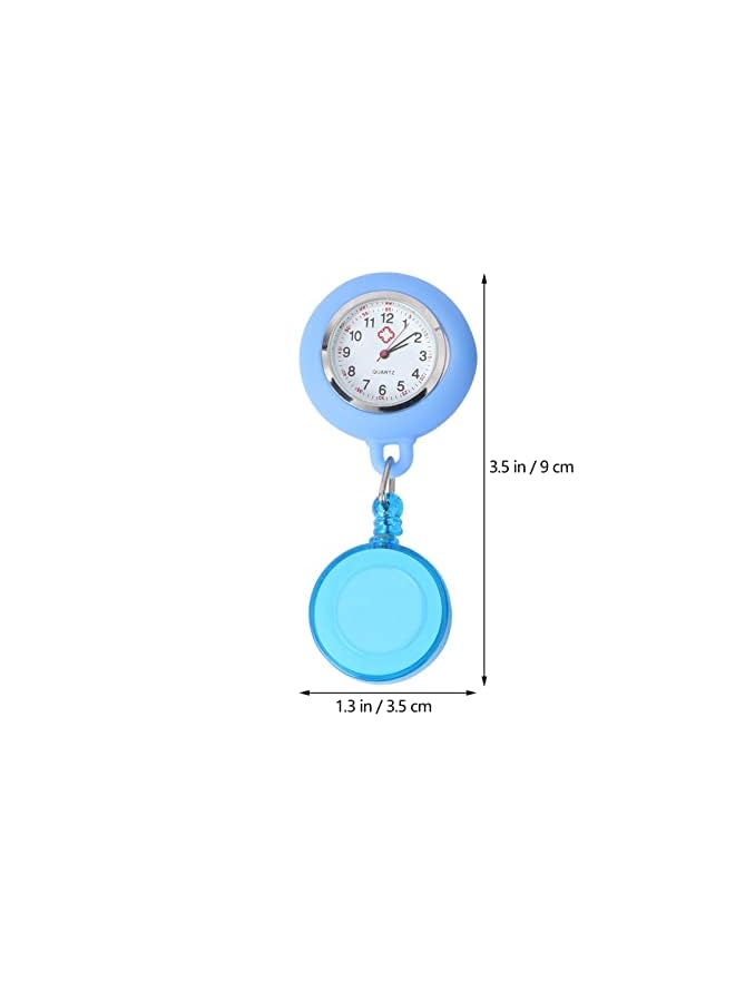 erorex Nurse Watch Retractable Nurse Watches Clip-On Nurses Watch Silicone Fob Watches With Second Hand For Nurses Pocket Quartz Watch For Nurse Gift 3 Pcs (Black, Light Blue, White) - Image 4