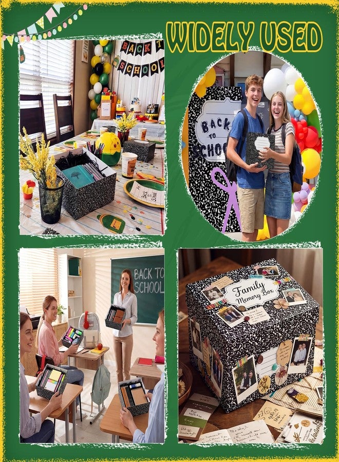 Resurhang 12 Pcs Back to School Gift Box Composition Notebook Treat Box with Lid Crinkle Paper First Day of School Teacher Student Gift Boxes Bulk for Welcome Classroom Party Favor Decorations - Image 5