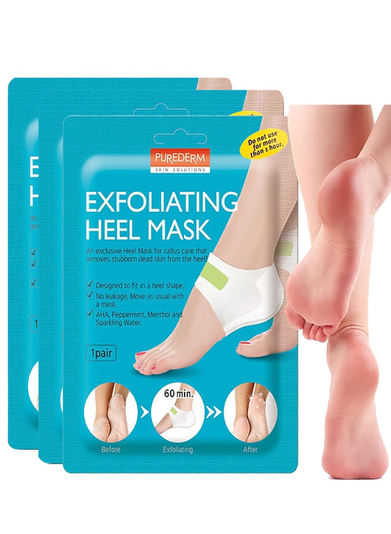 Purederm 3 Pairs Exfoliating Heel Mask For Callus Care That Removes Stubborn Dead Skin from The Heel - Image 1