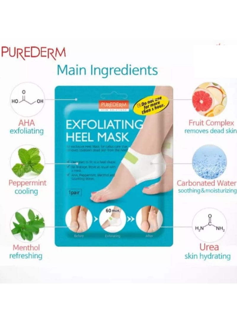 Purederm 3 Pairs Exfoliating Heel Mask For Callus Care That Removes Stubborn Dead Skin from The Heel - Image 2