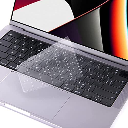 Oaky Keyboard Cover Skin for 2024-2021 MacBook Air 13.6 inch & 15.3 inch M2 M3 Chip [A3113 A2681 A3114 A2941] & MacBook Pro 14.2 inch 16.2 inch M1 Pro / M1 Max Chip TPU Keyboard Protector TPU Clear - Image 1