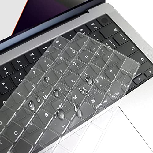 Oaky Keyboard Cover Skin for 2024-2021 MacBook Air 13.6 inch & 15.3 inch M2 M3 Chip [A3113 A2681 A3114 A2941] & MacBook Pro 14.2 inch 16.2 inch M1 Pro / M1 Max Chip TPU Keyboard Protector TPU Clear - Image 3