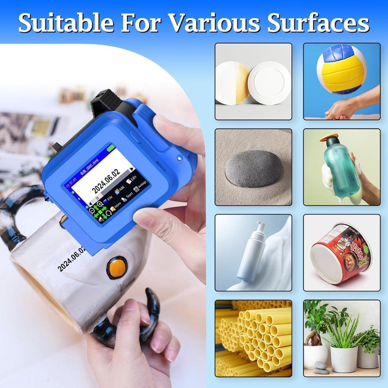 Portable Handheld Inkjet Printer Mini Pocket Inkjet Coding Machine for Logo QR Code Barcode Production Date Batch Number Wireless Bluetooth 5.0 Quick-Drying Ink For Home Office Factory Use 300 DPI 128 MB Storage Rechargeable 2000 mAh Battery - Image 5