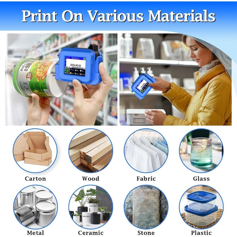 Portable Handheld Inkjet Printer Mini Pocket Inkjet Coding Machine for Logo QR Code Barcode Production Date Batch Number Wireless Bluetooth 5.0 Quick-Drying Ink For Home Office Factory Use 300 DPI 128 MB Storage Rechargeable 2000 mAh Battery - Image 4