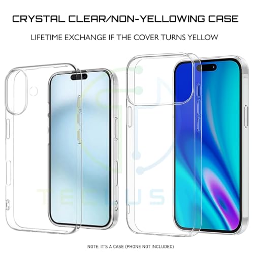 T TECLUSIVE Slim Hard Shell Crystal Clear Case Compatible for iPhone 17 Pro Max | Full Protective Transparent Plastic Cover with Camera Protection | Lifetime Non Yellowing Clear Case (17 Pro Max) - Image 3