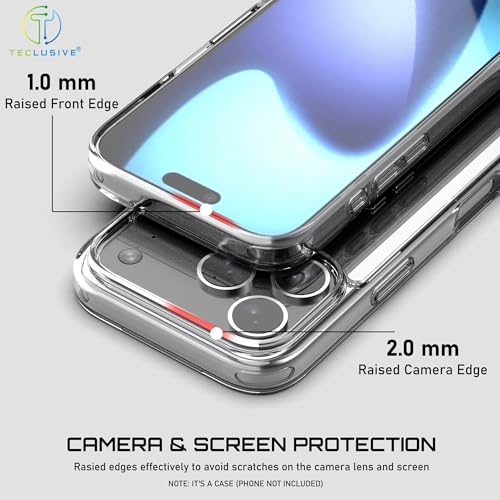 T TECLUSIVE Slim Hard Shell Crystal Clear Case Compatible for iPhone 17 Pro Max | Full Protective Transparent Plastic Cover with Camera Protection | Lifetime Non Yellowing Clear Case (17 Pro Max) - Image 2