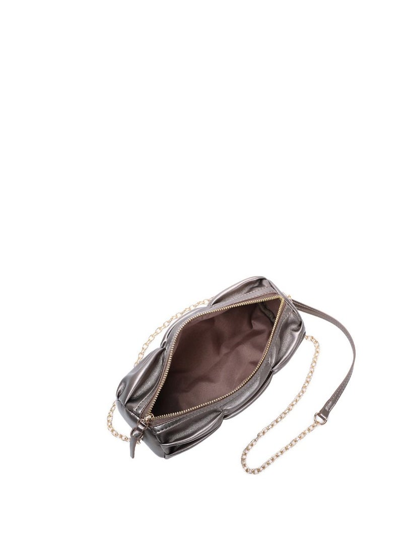 Bags Ladies Shoulder Handbags Women PU Leather Purses Vegan Grey  - Image 5