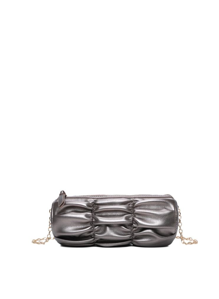Bags Ladies Shoulder Handbags Women PU Leather Purses Vegan Grey  - Image 2