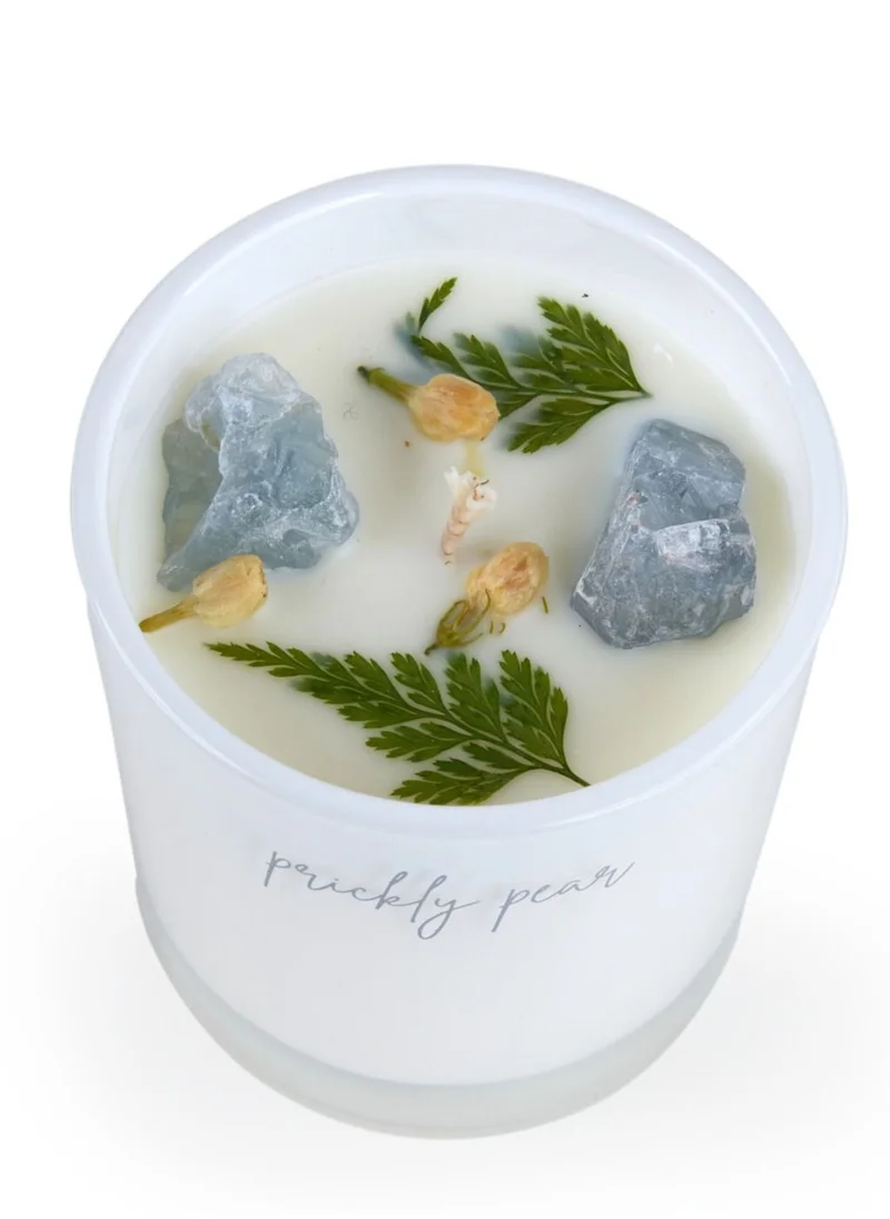 Prickly Pear Prickly Pear 'Mindfulness' Celestite Crystal Candle