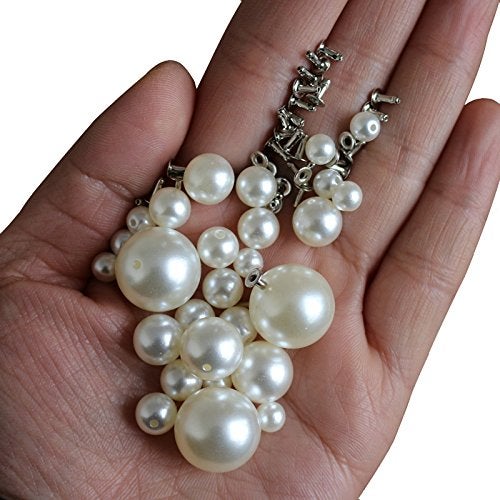 AKOAK 100 Set Pearl Rivet,Half Hole Faux Pearls Rivets Studs Buttons for Hat/Shoe/Clothes/Bag/Skirt/Bridal Veil DIY Accessories (6.0mm) - Image 4