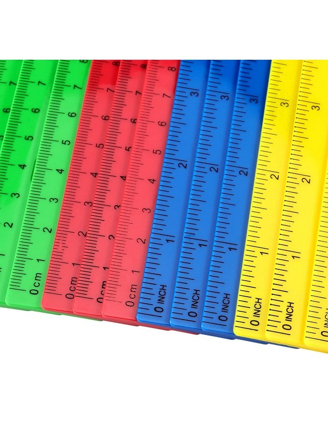 بينجيو مجموعة من 96 مسطرة بلاستيكية ملونة مقاس 12 بوصة من بينجي، مسطرة بلاستيكية مستقيمة بفتحة، أداة قياس بالبوصات والمتري، لوازم مكتبية ومدرسية - Image 5
