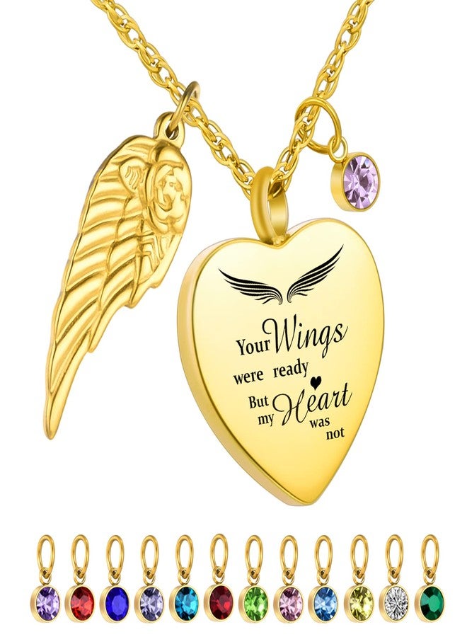 Dletay Heart Urn Necklace for Ashes Cremation Jewelry Stainless Steel Ashes Necklace for Women Men Human Pet - Gold - Image 1