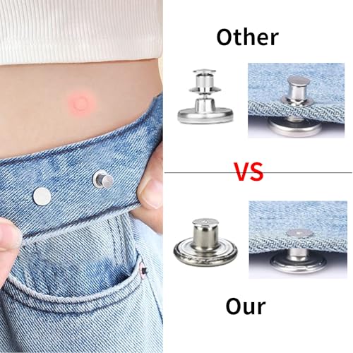 JANCAN 14 PCS Jean Buttons for Loose Jeans - 17 mm Reusable Replacement Buttons No-Sew Nailess Removable Metal Jeans Buttons with Screwdrivers for Cowboy Clothing Jackets Pants DIY Accessories (14) - Image 5