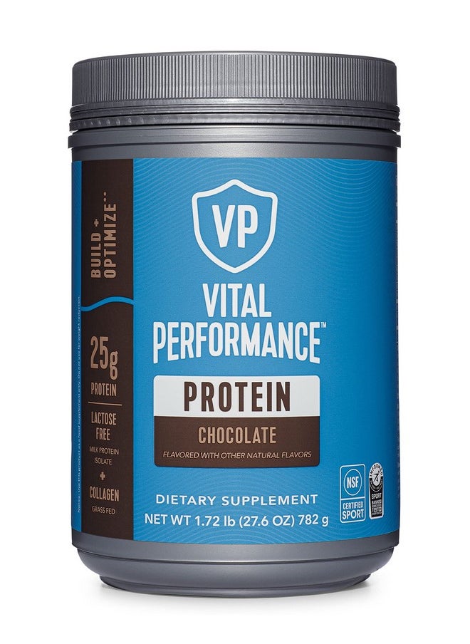 Vital Proteins Vital Proteins Performance Powder, 25g Lactose-Free Milk Protein Isolate Powder, NSF for Sport Certified, 10g Grass-Fed Collagen Peptides, 8g EAAs, 5g BCAAs, Gluten-Free - Chocolate, 1.72lb  - Image 1