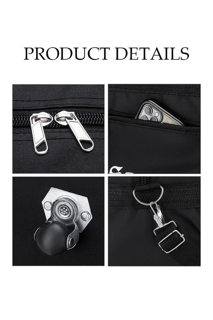 ألعاب تي إن مجموعة الأمتعة القابلة للطي الرياضية ثلاثية في واحدة للرجال ، والحمل على عجلات مع أحزمة قوس قزح وقفل TSA  حقيبة سفر قابلة للطي - الحجم: L - Image 3