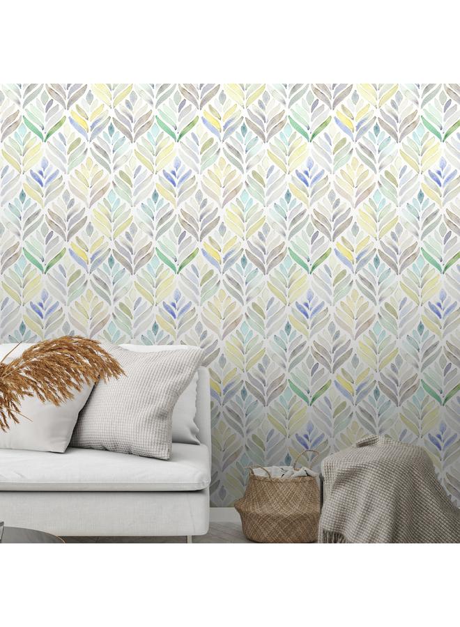 Bluejw New Hand-painted Fan-shaped Waterproof Moisture-proof Decorative Background Wall PVC Self-adhesive Wallpaper Wallpaper - Image 3