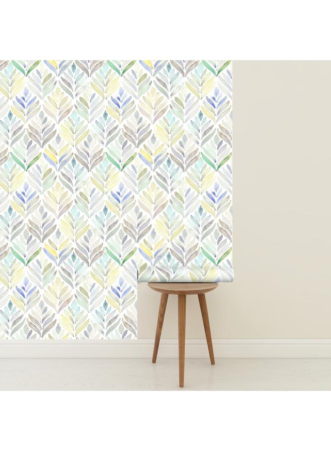 Bluejw New Hand-painted Fan-shaped Waterproof Moisture-proof Decorative Background Wall PVC Self-adhesive Wallpaper Wallpaper - Image 5