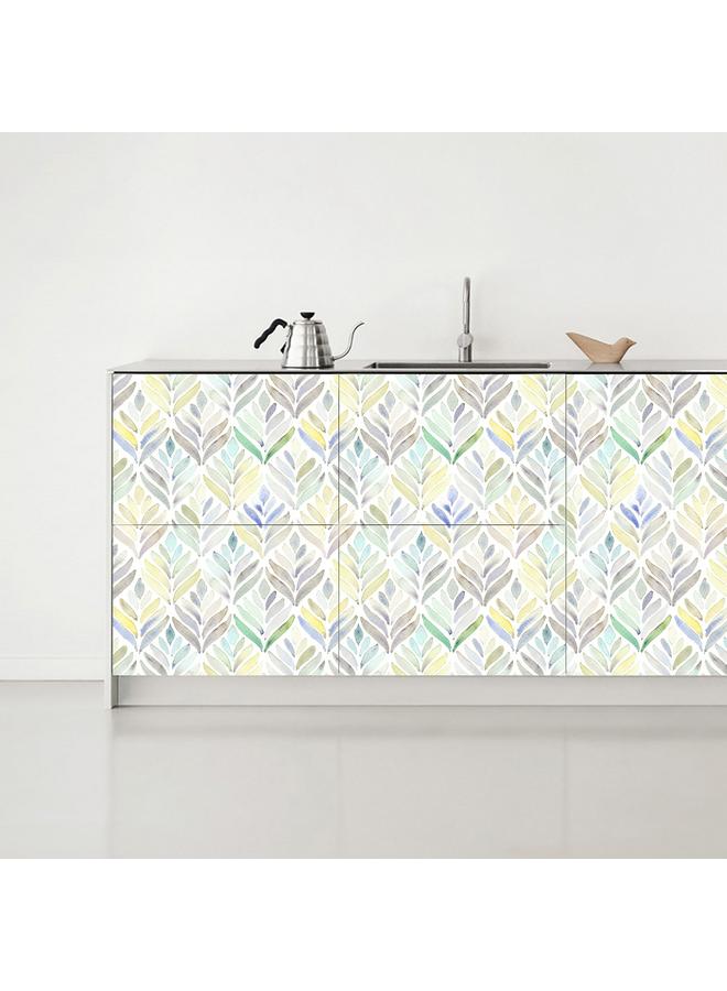 Bluejw New Hand-painted Fan-shaped Waterproof Moisture-proof Decorative Background Wall PVC Self-adhesive Wallpaper Wallpaper - Image 4