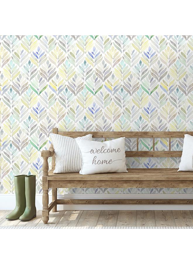 Bluejw New Hand-painted Fan-shaped Waterproof Moisture-proof Decorative Background Wall PVC Self-adhesive Wallpaper Wallpaper - Image 2